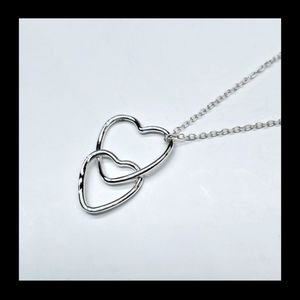 Sterling Silver Chain with Connected Hearts 16 EUC